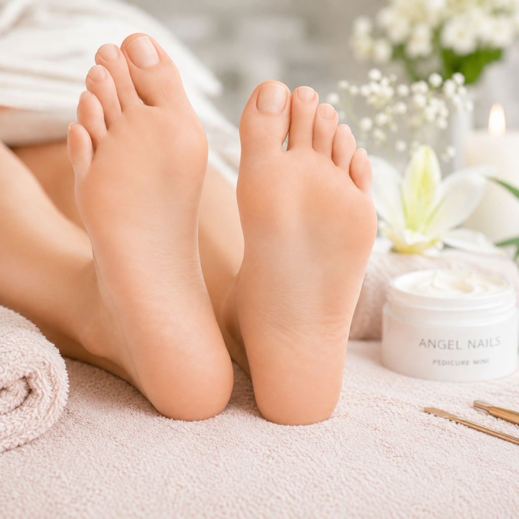 Efekt Pedicure Mini wykonanego w salonie Angel Nails Reda