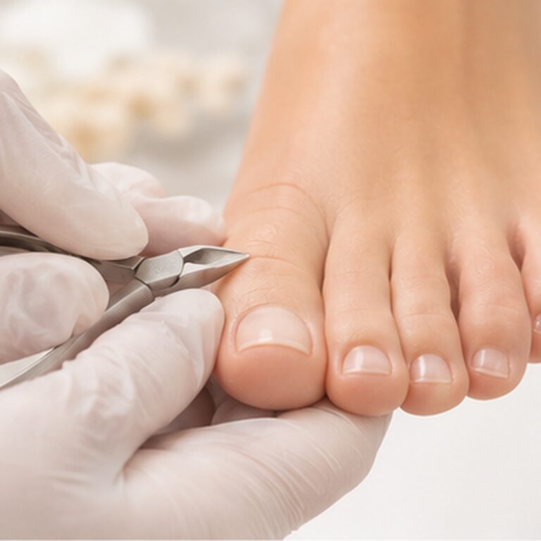 Opracowanie paznokci i skórek podczas pedicure w Angel Nails Reda